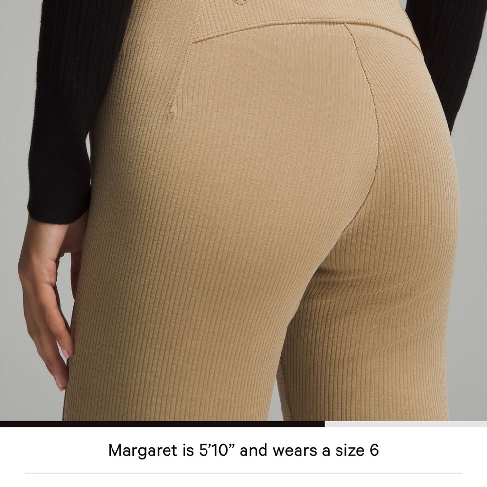 lululemon athletica Ribbed Cropped Pants in Beige - Picture 10 of 12
